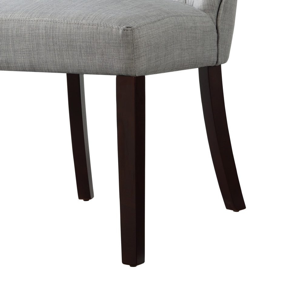 Natalia Wingback Button Tufted Dining Chair, Set of 2, Light Gray Linen