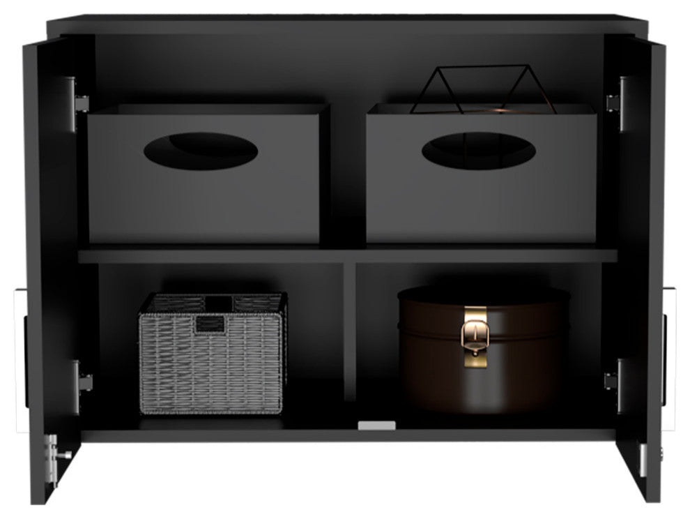 Danbury Storage Cabinet, Drawer Base Cabinet, Black, Wall Cabinet