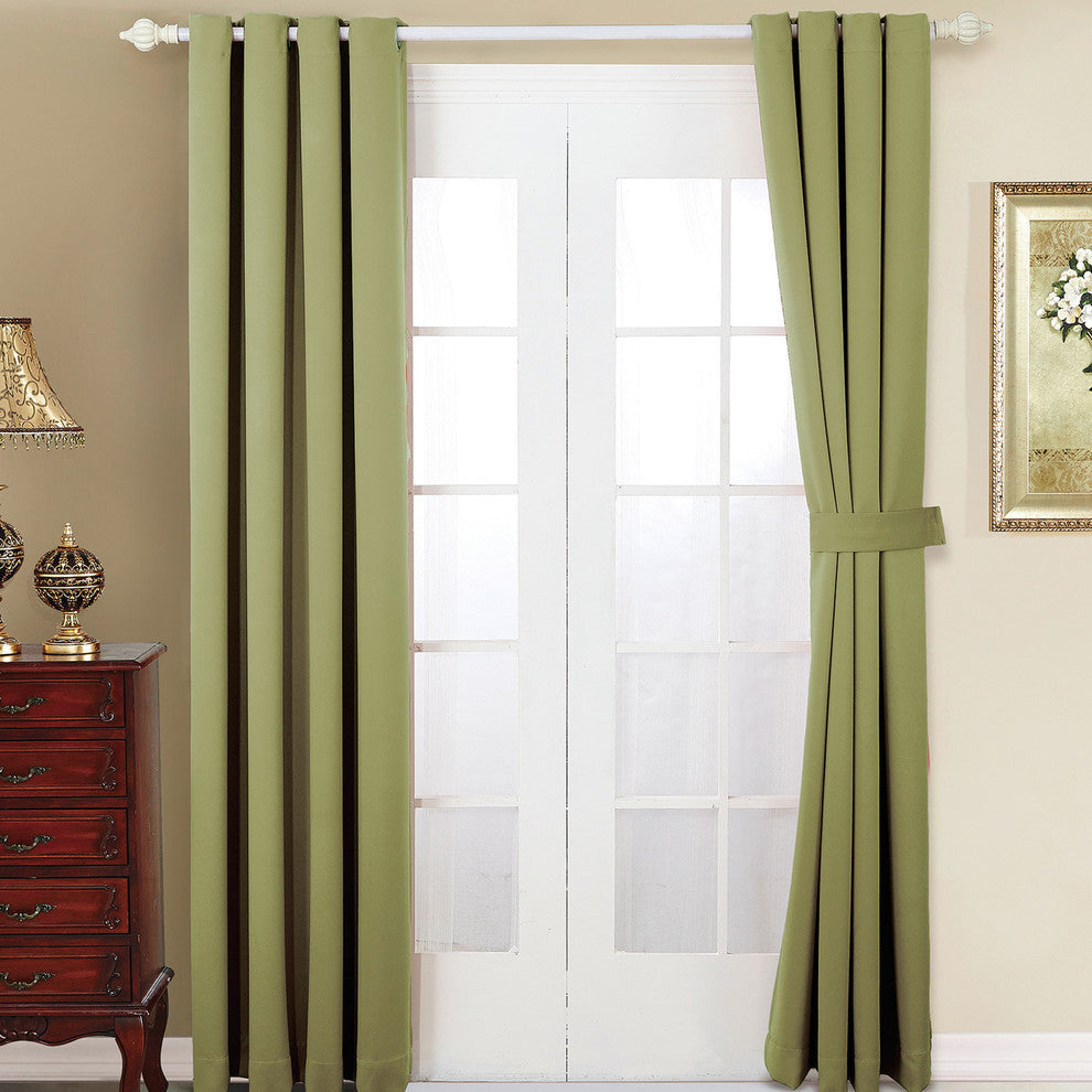 Serenta Black Out Curtains 4 Piece Sets, Sage, 54" X 84"