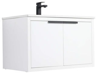 Fine Fixtures Kingsford Vanity Sink Included, White, 30", Doors