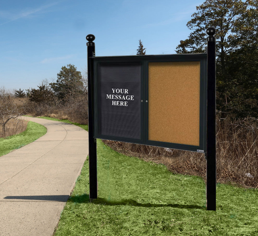 Double Message Board With Cork/Letter Combo Board