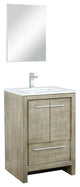 Lafarre Contemporary 24" Rustic Acacia Bathroom Vanity Set, Labaro Brushed Nicke