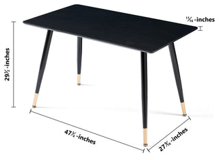 Gewnee Black Modern Kitchen Dining MDF Table For Smart Home