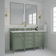 Brittany 60" Double Vanity, Smokey Celadon, 3CM Arctic Fall Top