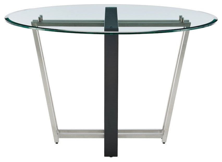 Devi 48 Round Dining Table in Brushed Stainless Steel
