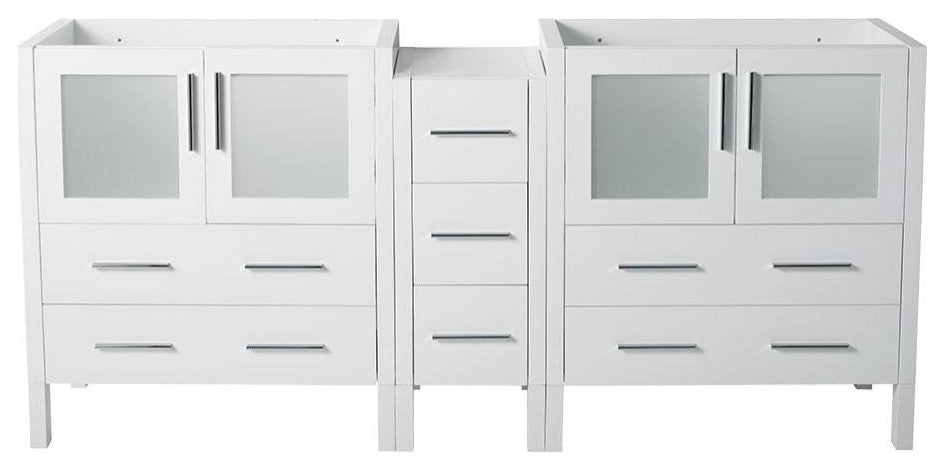 Fresca FCB62-301230WH Torino 72" White Modern Bathroom Cabinets