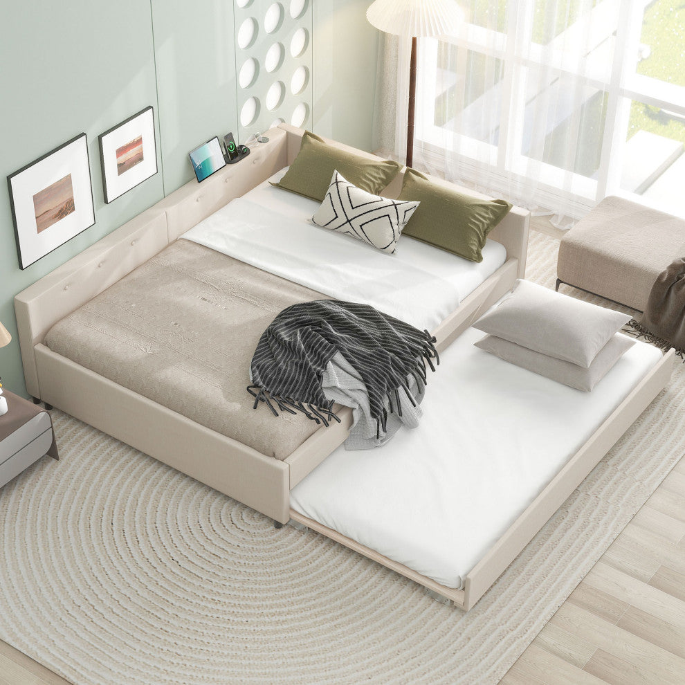 Gewnee Queen Size Upholstered Platform Bed