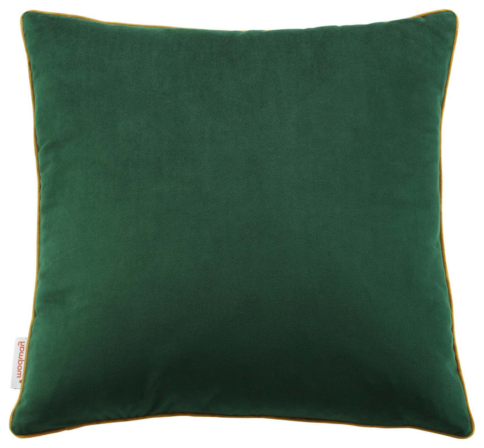 Accent Throw Pillow, Velvet, Green Brown, Modern, Living Lounge Hospitality
