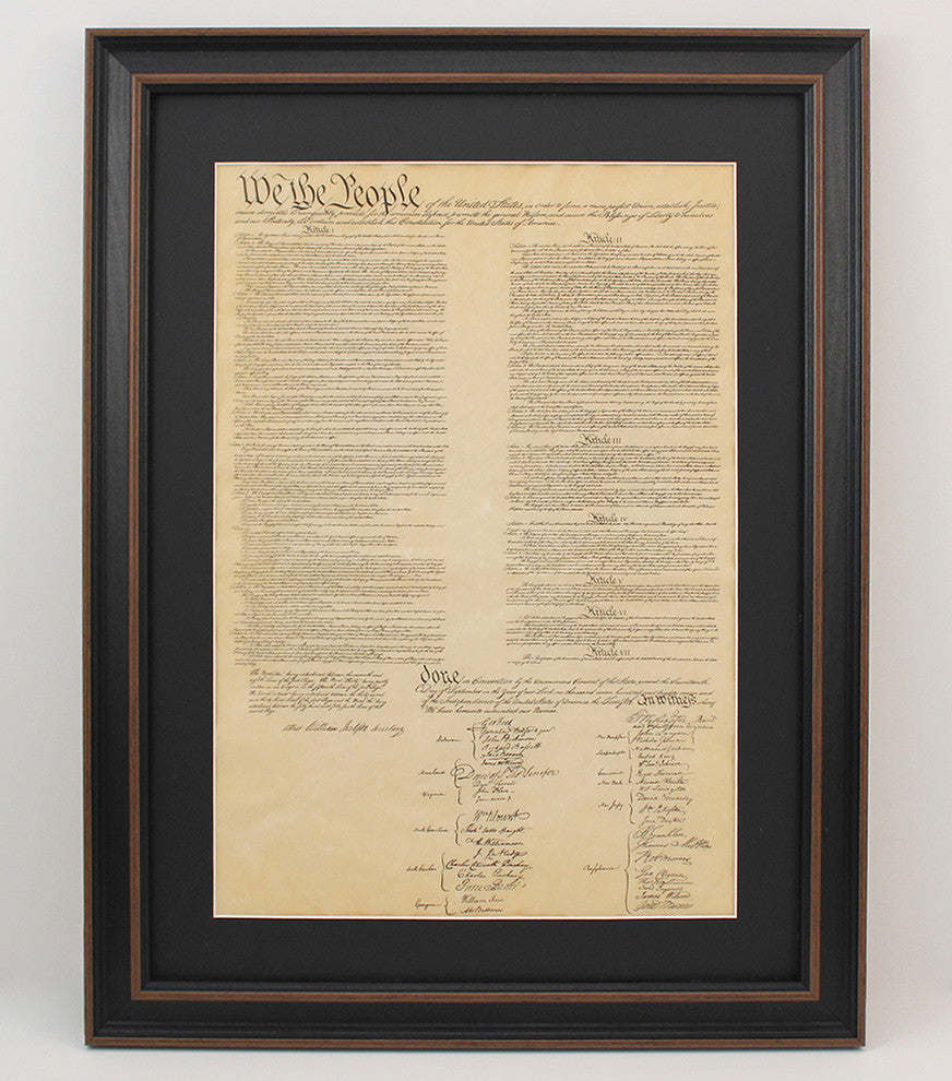 Framed and Matted Constitution and Declaration of Independence, Set of 2