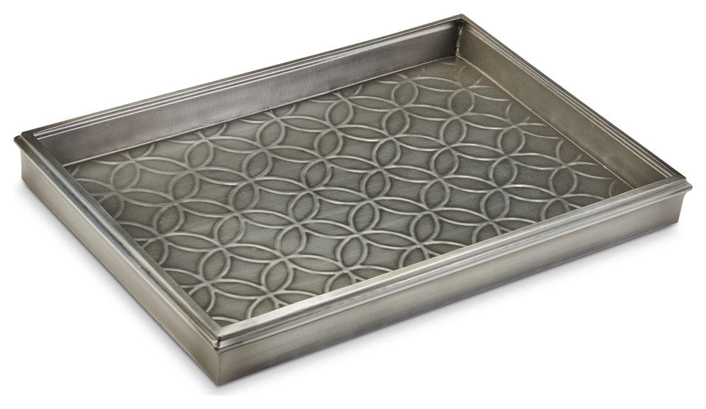 20" Double Circles Boot Tray Dark Zinc, Gray Finish