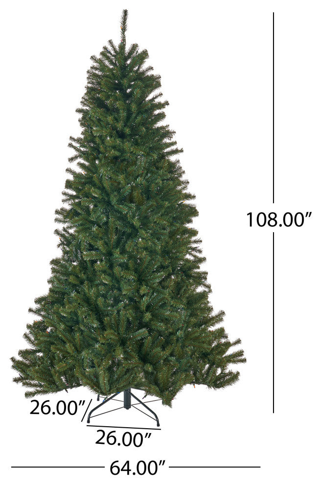 9' Noble Fir Artificial Christmas Tree, Pre-Lit Multi-Colored