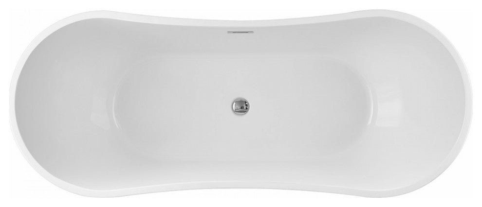 Philo 59 Inch Acrylic Double Slipper Freestanding Tub