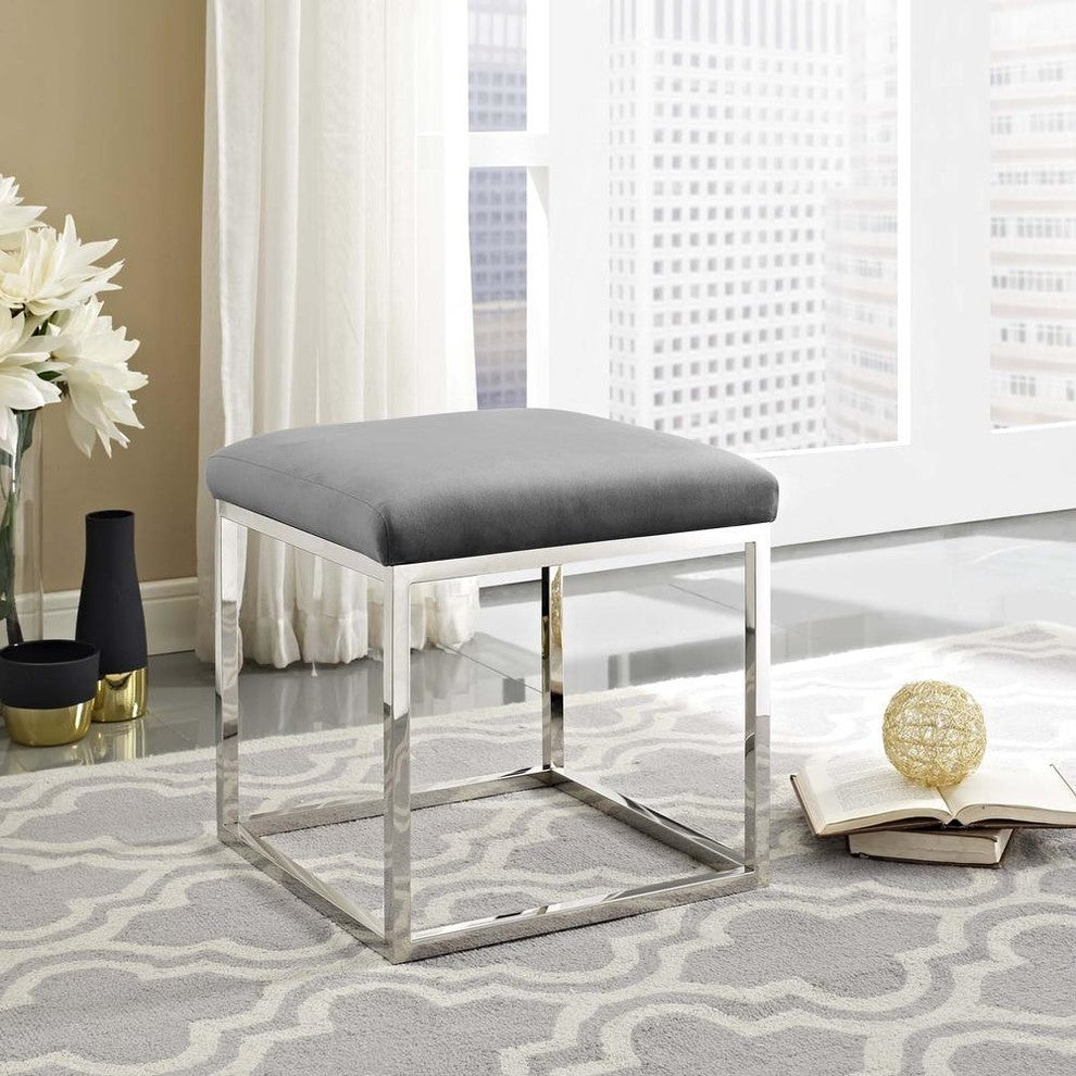 Gaze Ottoman, Silver Gray