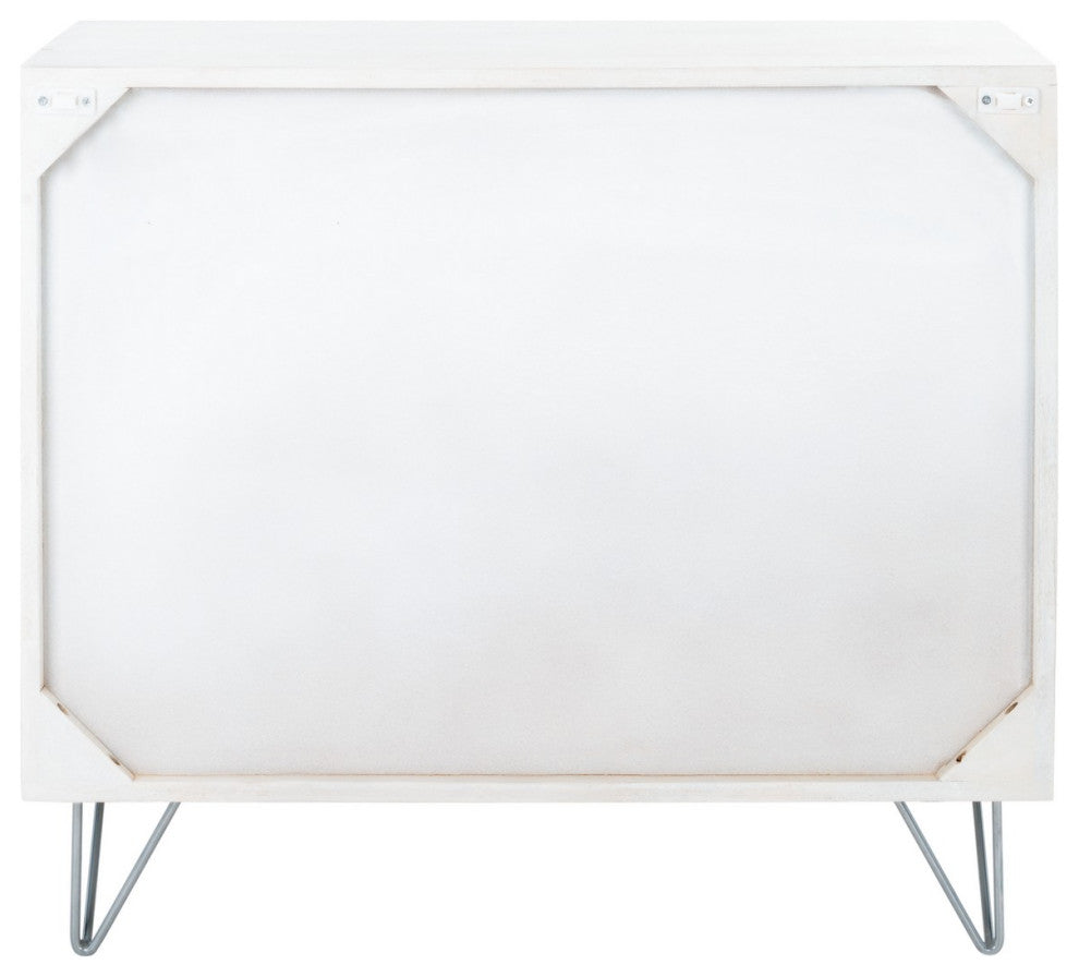 Safavieh Marigold 3 Drawer Chest, White Washed/Silver