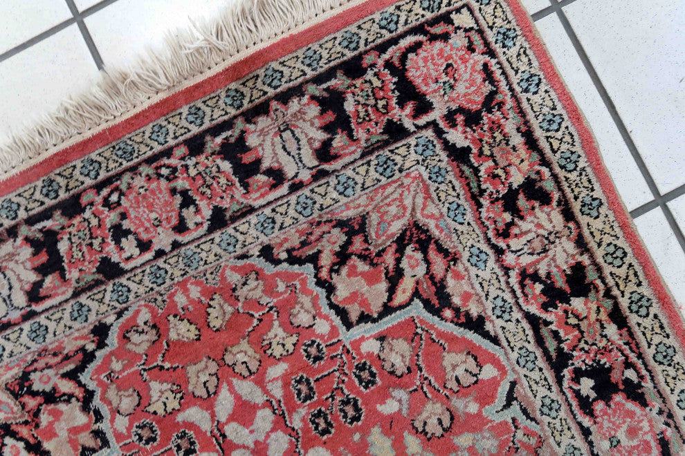 Handmade Vintage Persian Tabriz Kashmir Rug 2.5'x4.2', 78cmx129cm 1960s