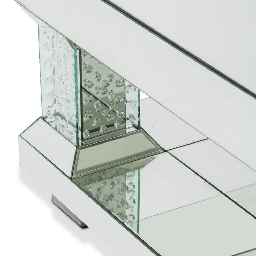 Montreal Square Cocktail Table With Crystal Accents
