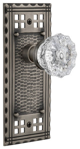 Single Craftsman Plate With Crystal Knob, Antique Pewter