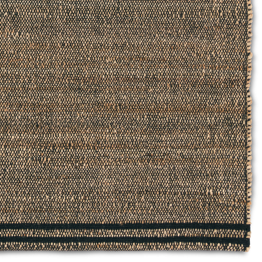 Jaipur Living Solous KET01 Handmade Solid Tan and Black Area Rug, 2'x3'