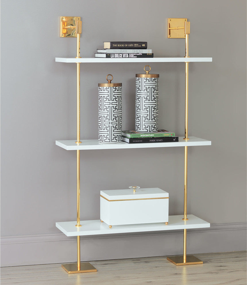 Marais 3-Tier White/Gold Shelf