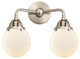Beacon Bath Vanity Light, Brushed Satin Nickel, Matte White, Matte White