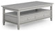 Warm Shaker SOLID WOOD 48 inch Wide Rectangle  Coffee Table in Fog Gray
