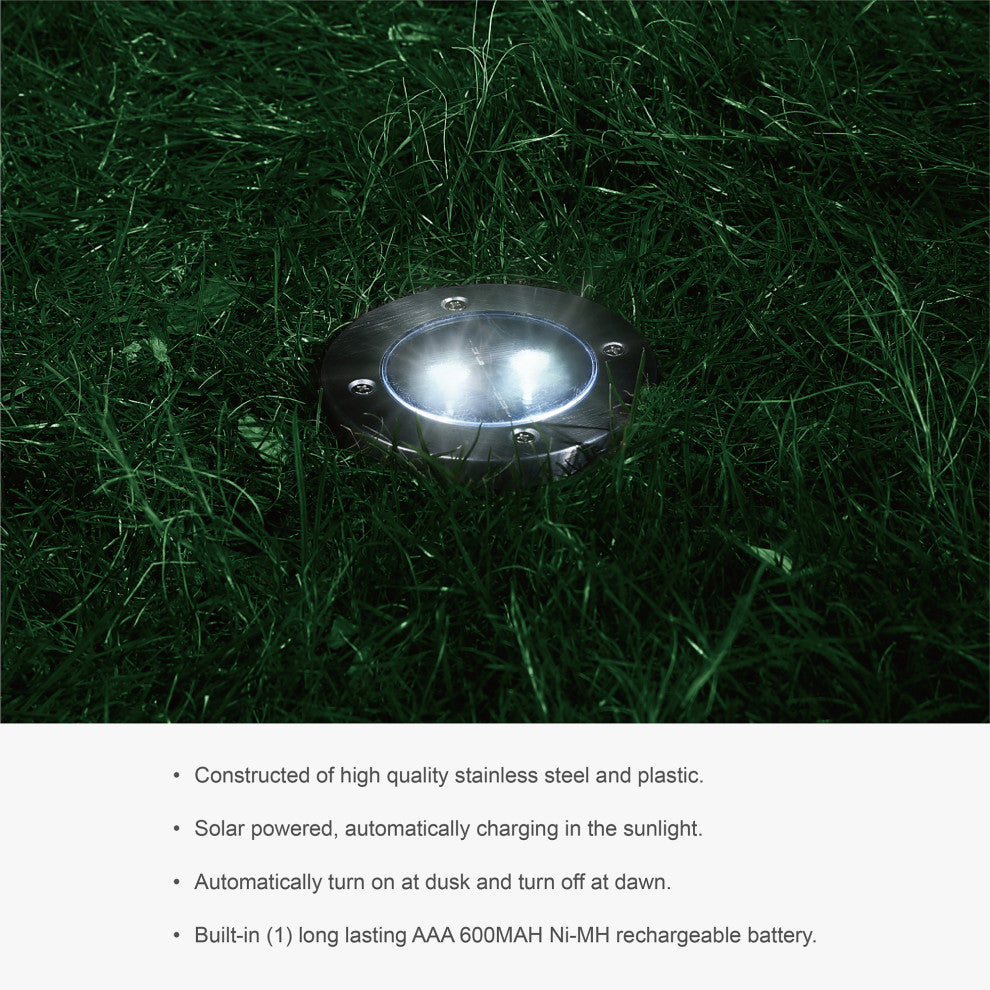 5.25"H Set of 6 Solar Ground Light
