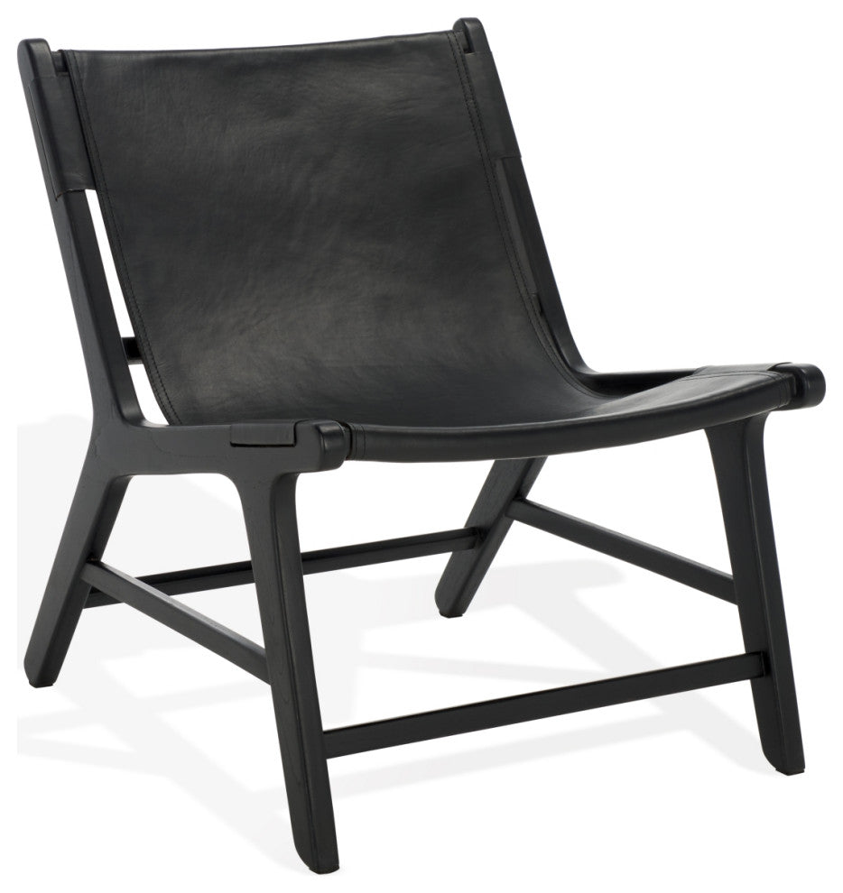 Safavieh Couture Alanarose Leather Accent Chair, Black