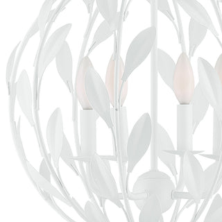 Broche 4 Light Matte White Chandelier