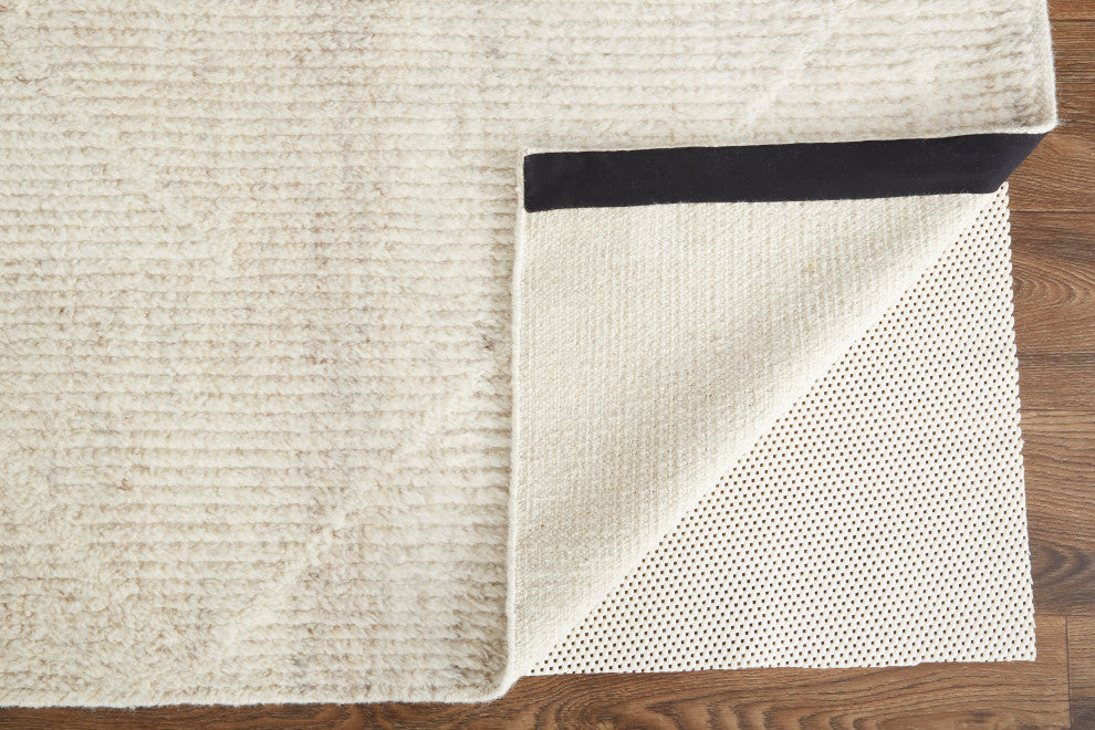 Weave & Wander Rheed Wool Rug, Ivory/Beige, 7ft-9in x 9ft-9in Rug