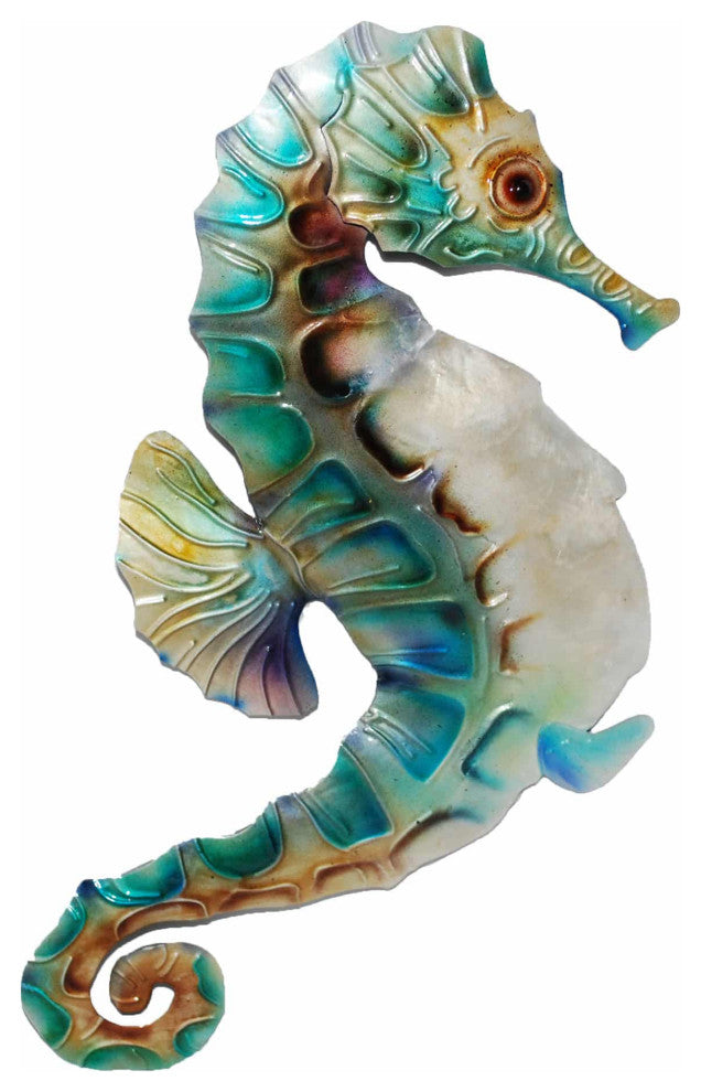 Wall Seahorse Blue and Pearl
