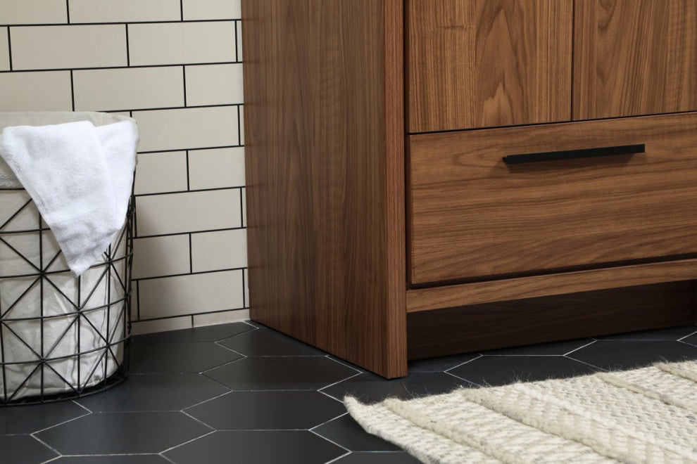 Walker Walnut Brown-Light Bathroom Vanity, Walnut Brown, 24"