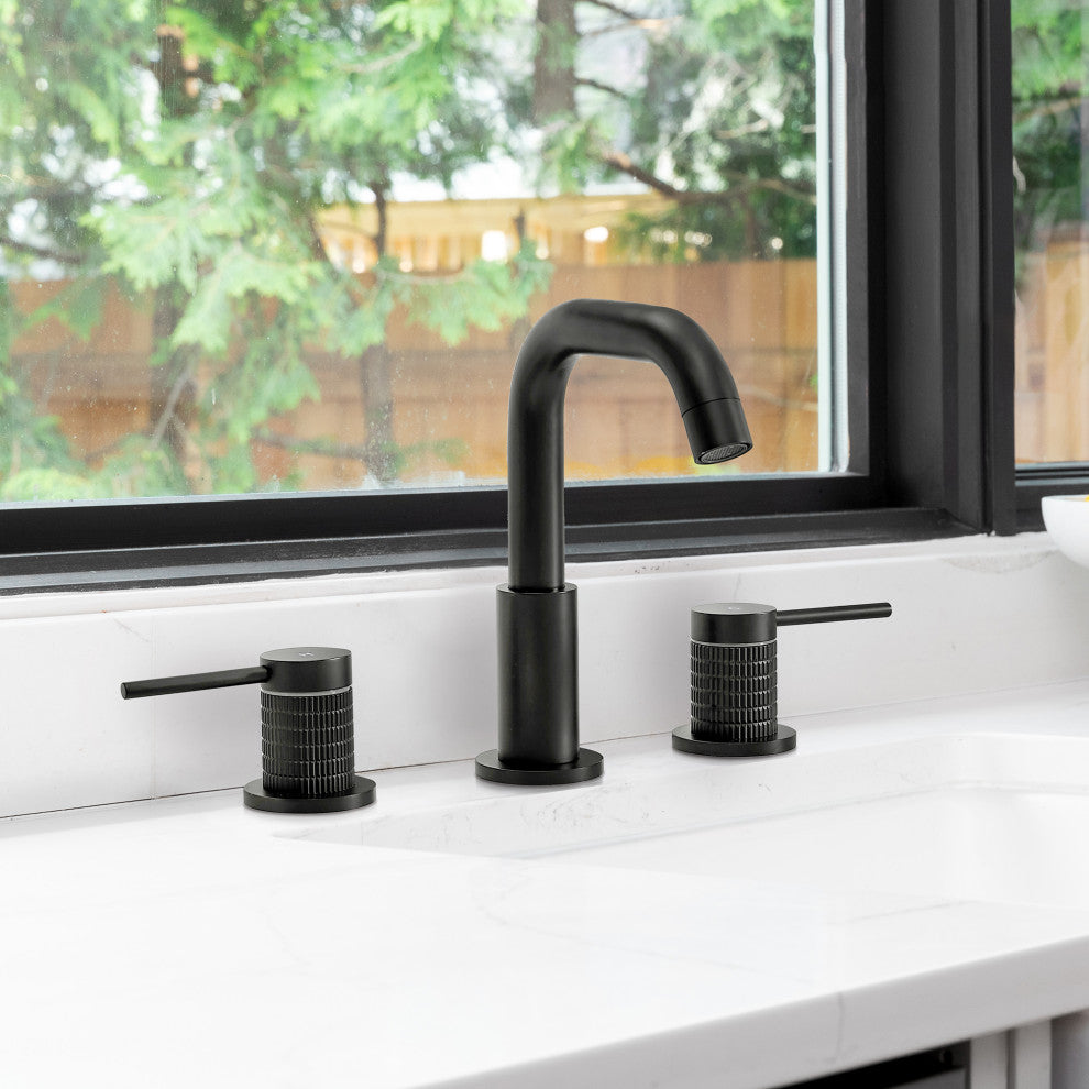 Versace 8" Widespread 2-Handle Bathroom Faucet, Matte Black