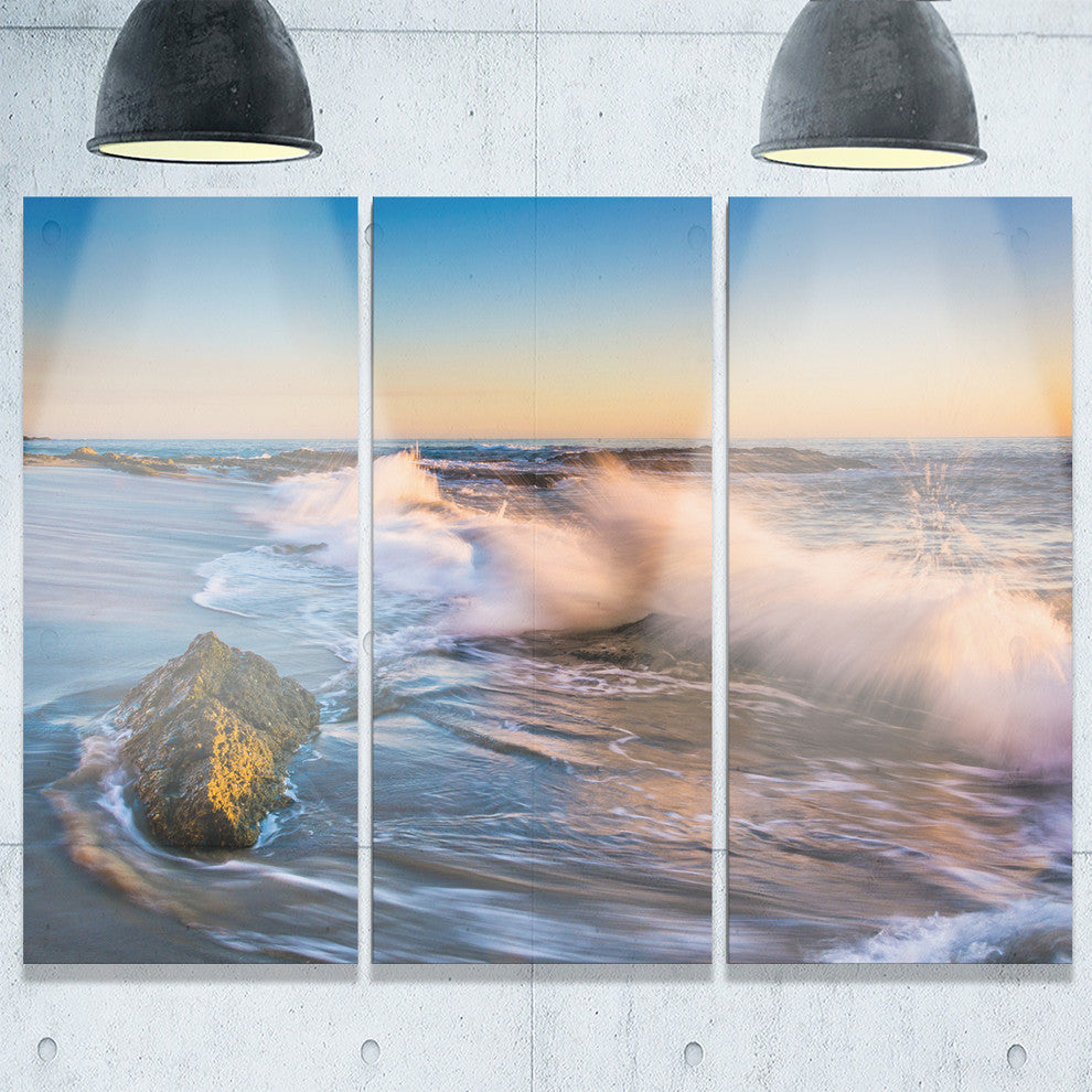 "Crashing Waves at Victoria Beach" Metal Wall Art, 3 Panels, 36"x28"