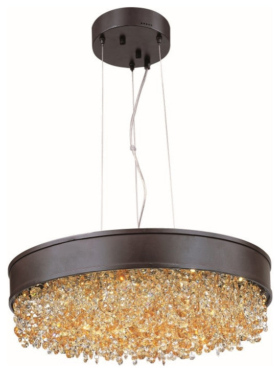 Maxim 39657 Mystic 30"W LED Crystal Pendant - Bronze / Scotch Crystal Glass