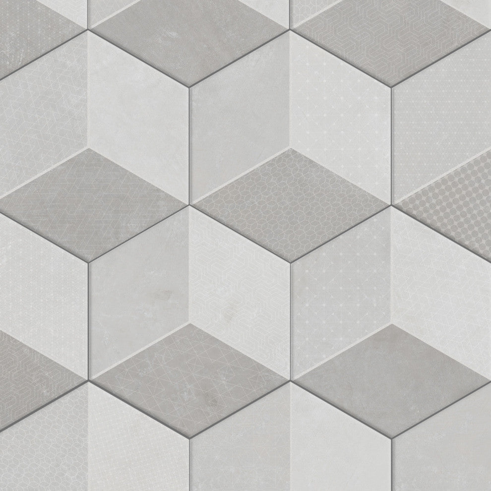 Panama Hex Diamond Deco Porcelain Floor and Wall Tile