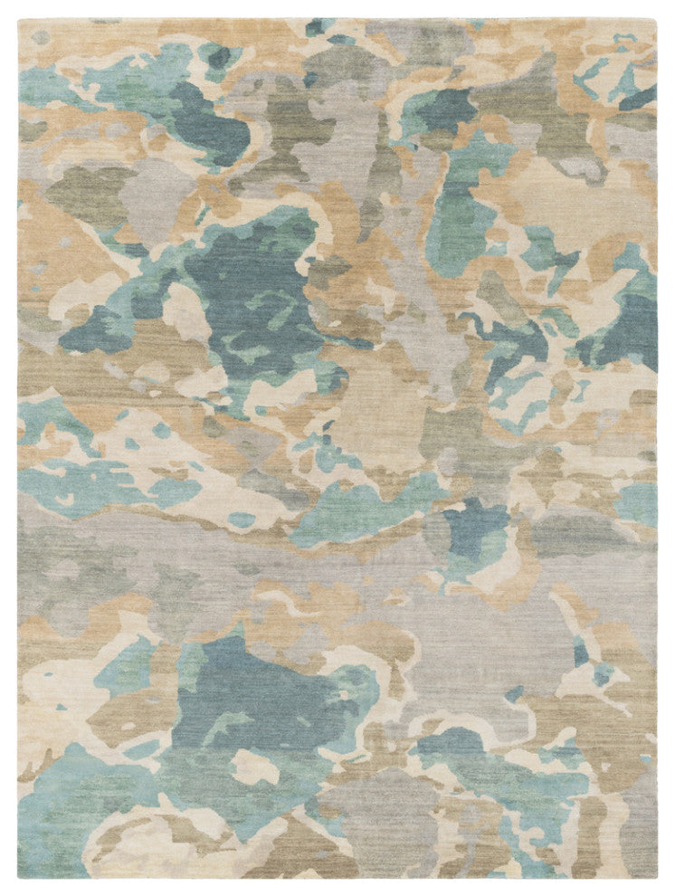 Surya Slice of Nature SLI-6407 Modern Area Rug, Ice Blue, 9' x 13' Rectangle