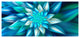 Huge Blue Fractal Flower, Large Floral Canvas Art Print, 60"x28"