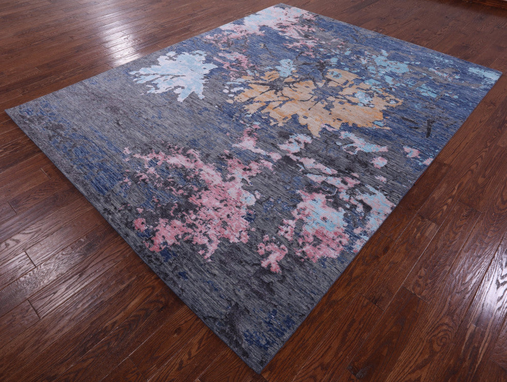 8' 0" X 10' 2" Wool & Silk Modern Handmade Rug - Q15804
