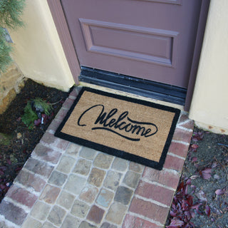 Rubber-Cal "Modern Ribbon Script" Coir Welcome Mat 15mm X 18" X 30"