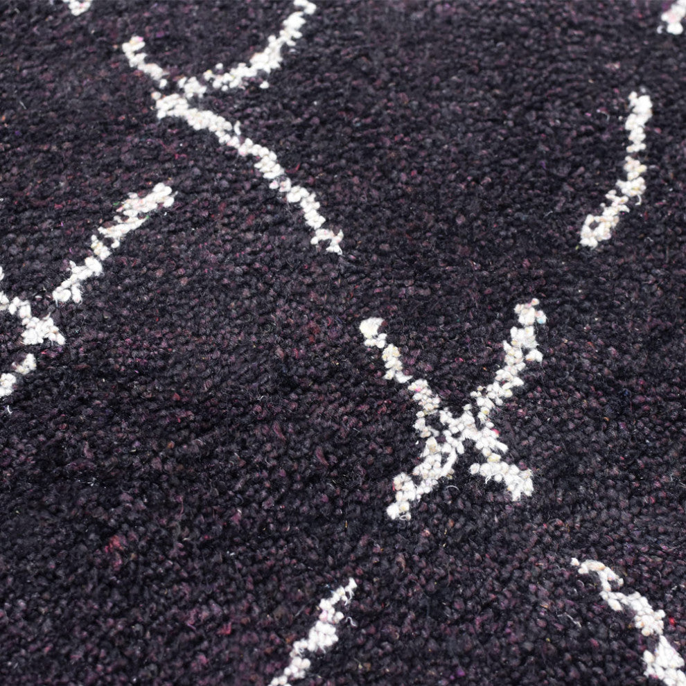 HAND KNOTTED LOOM SILK AREA RUGS-5'x8',Rectangle,Brown White,Contemporary