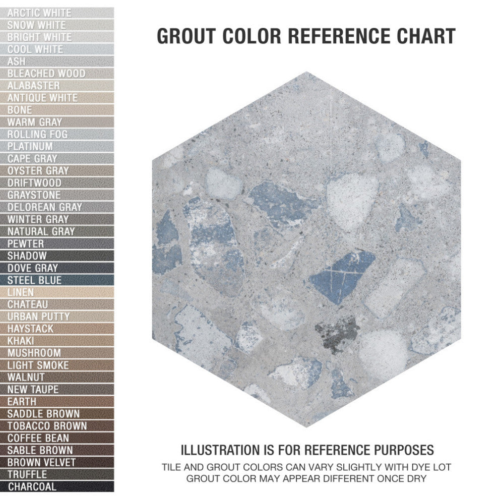 Recycle Hex River Blue Porcelain Floor and Wall Tile Sample