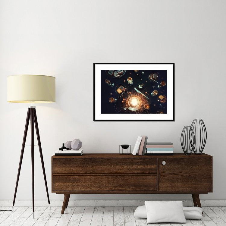 "Supernova On My Plate" Framed Digital Print by Dina Belenko, 44x32"