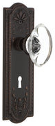 Nostalgic Warehouse Meadows Plate Mortise Oval Clear Crystal Glass Knob