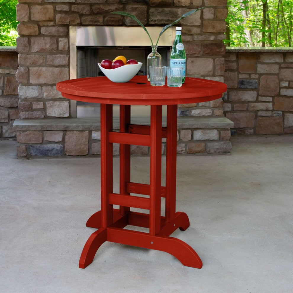 Round Counter-Height Dining Table, 36'', Rustic Red