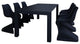 Compamia Bloom Extendable Patio Dining 7-Piece Set, Black