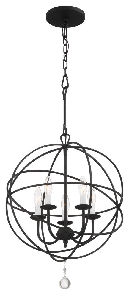 Solaris 5 Light Black Mini Chandelier