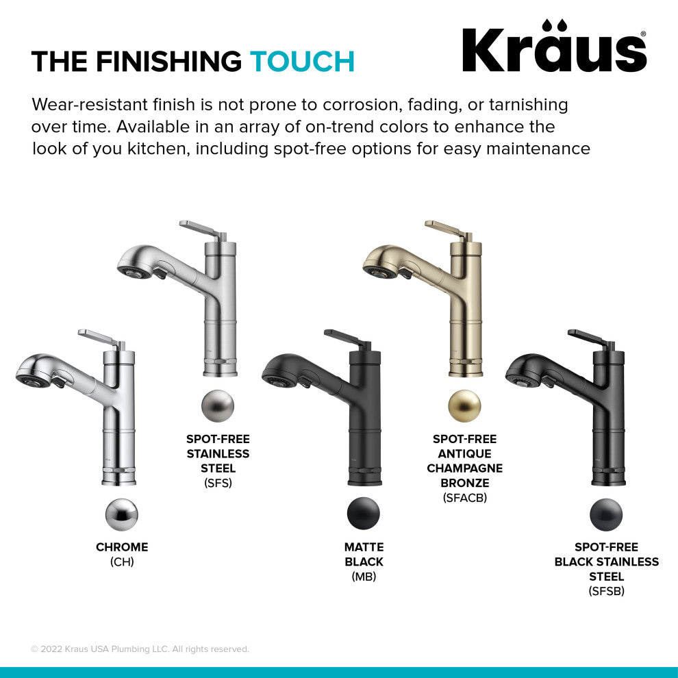 Sellette Pull-Down Kitchen Faucet, Matte Black, Model Kpf-4103mb