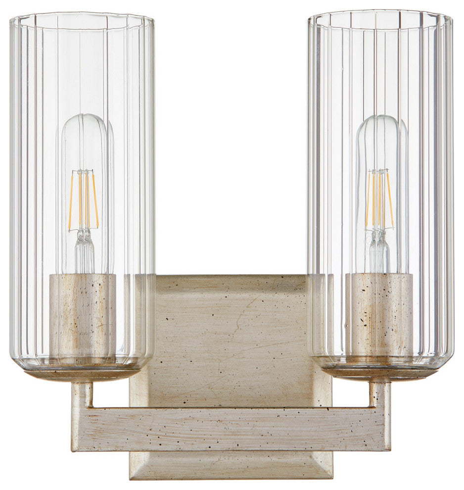 Quorum 574-2-60 2-Light Vanity Light, Aged Silver Leaf