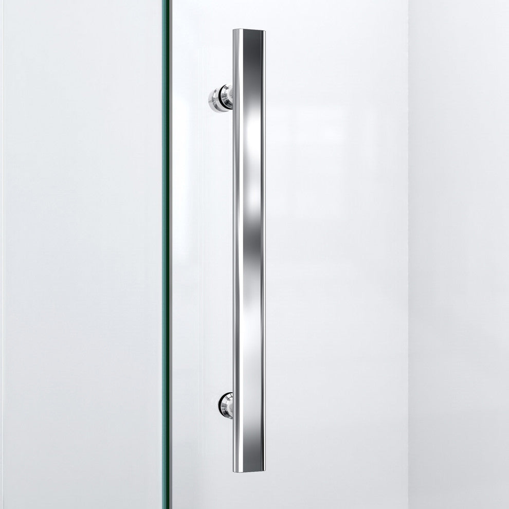 DreamLine Prism Plus 42x74 3/4 Neo-Angle Shower Enclosure Chrome, Biscuit Base