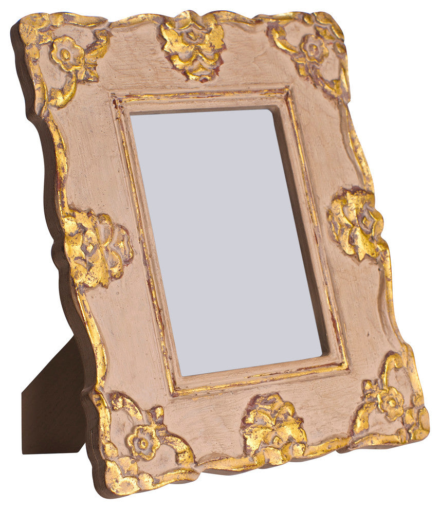 Vendome Gray and Gold Leaf Frame